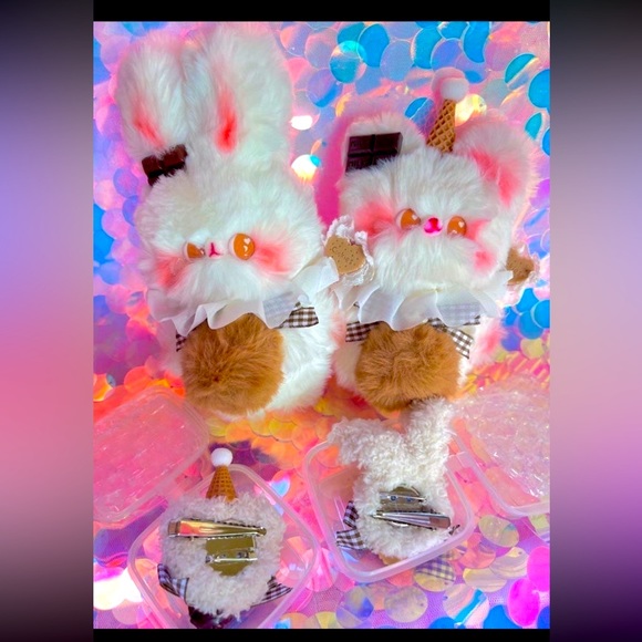Chocolate Bunny & Teddy Bear Sugar Cone plush Set